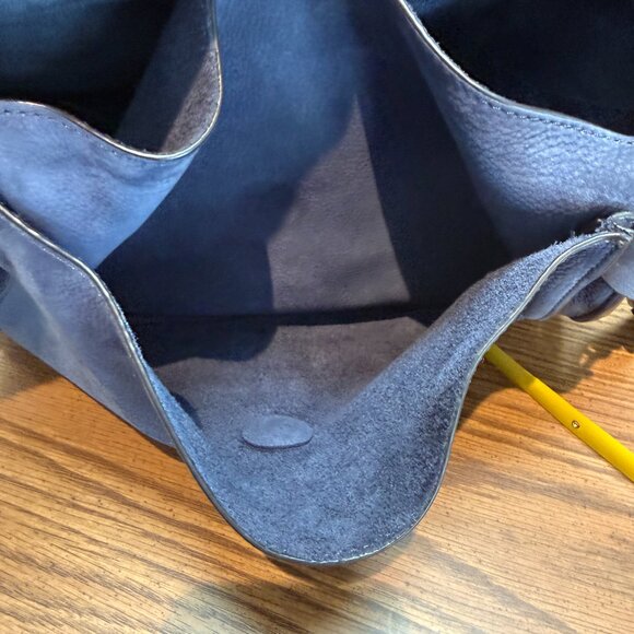 Rebecca Minkoff Darren Messenger Bag Blue Nubuck Crossbody - Picture 14 of 16